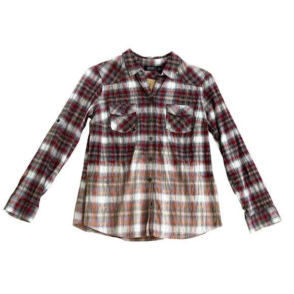 Bleach Dyed Plaid Shirt, Ana Small Shirt, Custom OOAK Bleached Plaid Shirt - Picture 1 of 4